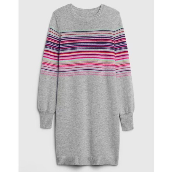 Gap Womens Sweater Dress Wool Blend Rainbow Stripe Multicolor Midi Petite MEDIUM - Picture 1 of 9